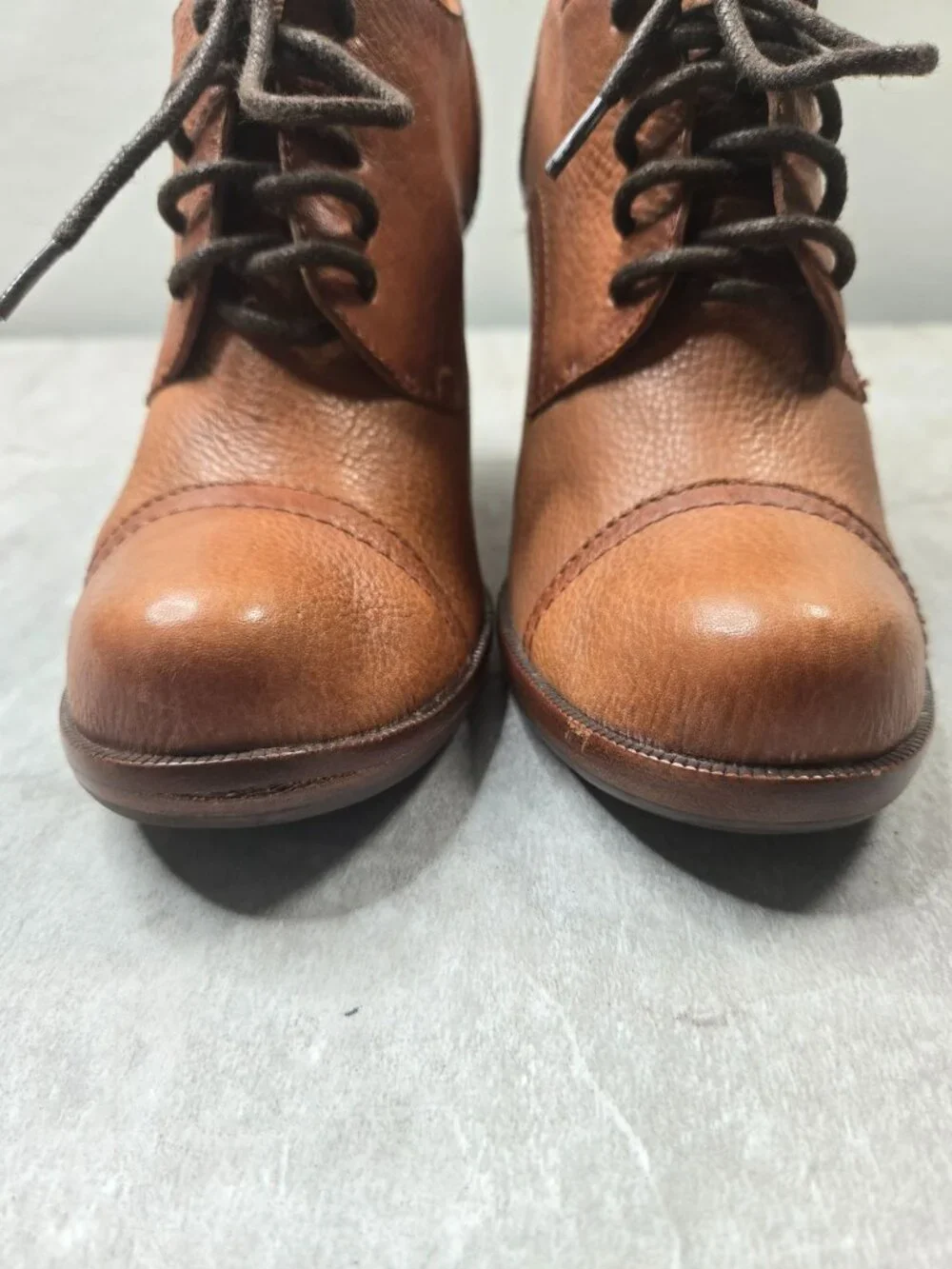 Lace Up Oxford Pump 8.5 Brown Leather Heeled Dress Shoe Academia Retro Victorian - Picture 3 of 12